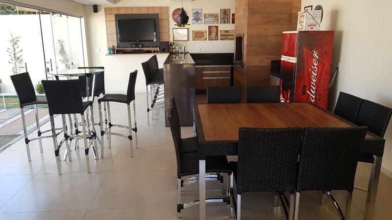 Imagem de Conjunto de 8 Cadeiras e Mesa de Jantar Cannes em Alumínio para Cozinha, Edícula, Área