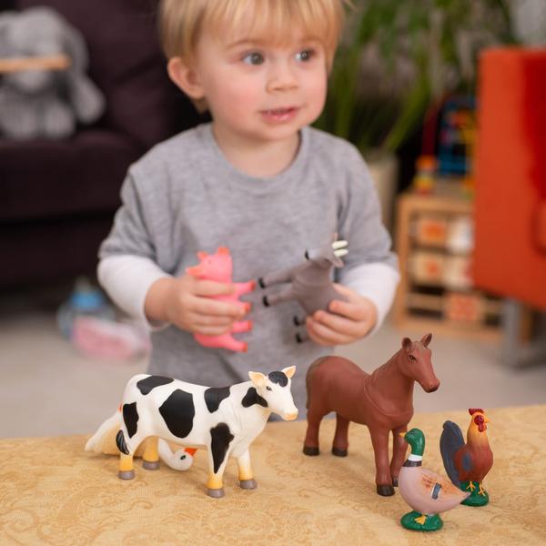 Imagem de Conjunto de 8 Farm Animal Figures Learning Minds para crianças pequenas