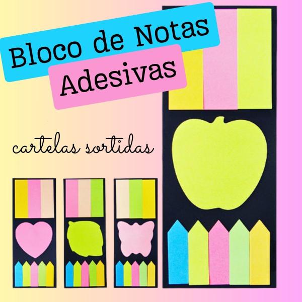 Imagem de Conjunto de 9 Blocos de Notas Adesivos de Papel Post It Neon