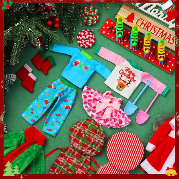 Imagem de Conjunto de acessórios de boneca Christmas Elf, 20 peças para decoração de Natal