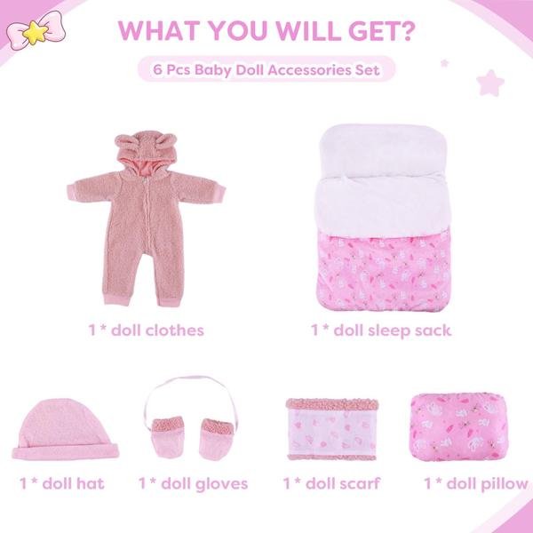 Imagem de Conjunto de acessórios para bonecas BABESIDE Reborn Baby Doll 17-22 polegadas