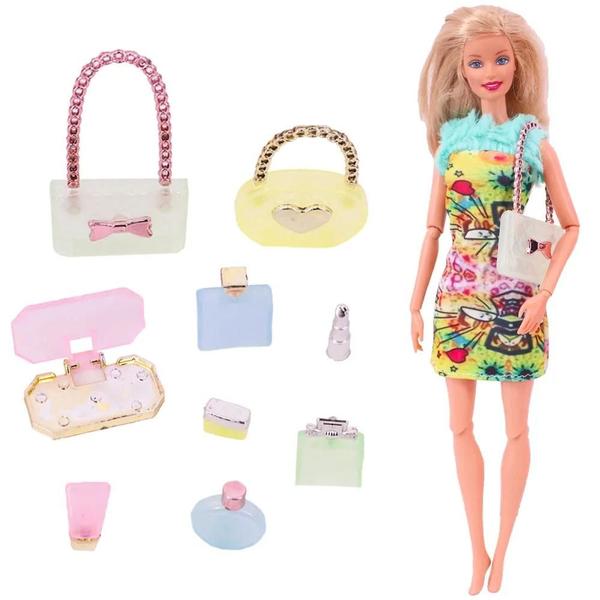 Imagem de Conjunto de Acessórios para Mini Boneca Barbie e BJD (11,5 Polegadas) - Inclui Roupas e Joias