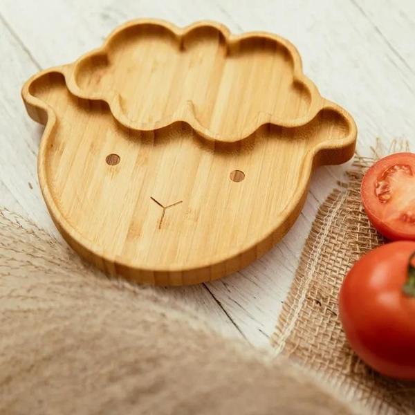 Conjunto de Alimentação para Bebês em Bambu - 4 Peças Anti-Quente e à Prova d'Água Imagem de Conjunto de Alimentação para Bebês em Bambu - 4 Peças Anti-Quente e à Prova d'Água