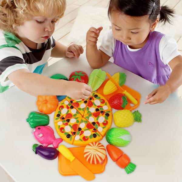 Imagem de Conjunto de alimentos Cutting Play FEROXO Kitchen Pretend com 40 unidades