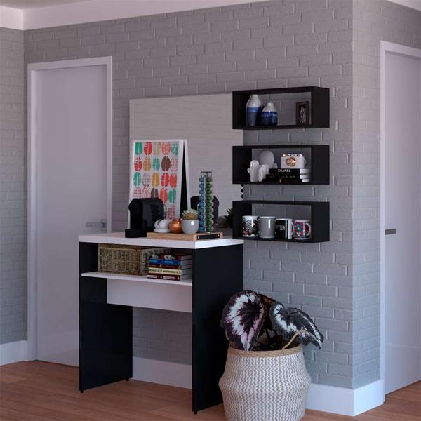 Conjunto de Aparador e 3 Nichos Balin Preto e Branco - Bramov Imagem de Conjunto de Aparador e 3 Nichos Balin Preto e Branco