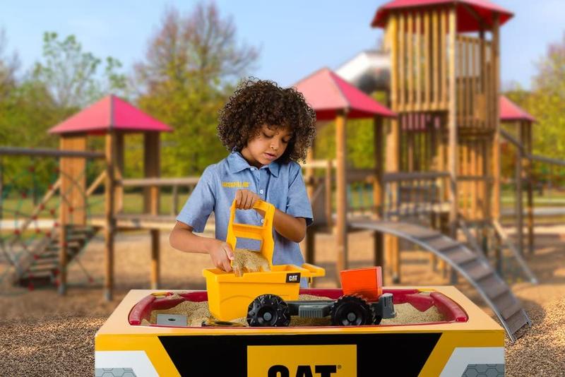 Imagem de Conjunto de areia para caminhão basculante CAT Toy de construção com acesso à areia 3+