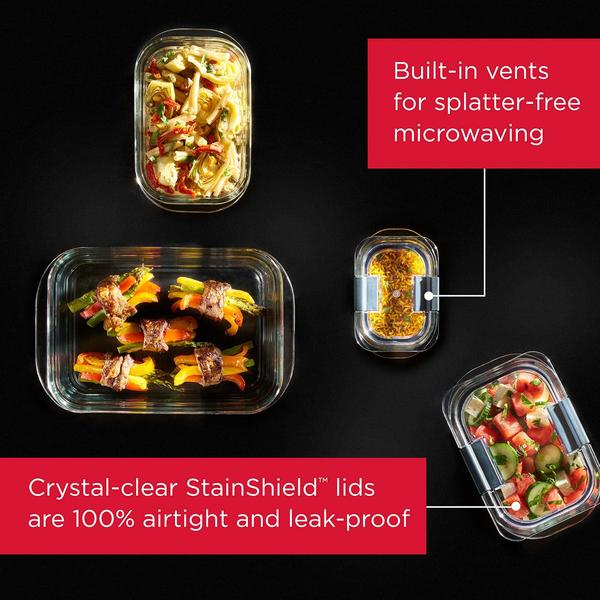 Imagem de Conjunto de armazenamento de alimentos Rubbermaid Brilliance Glass 9 recipientes