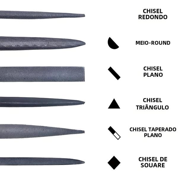 Imagem de Conjunto De Arquivos De Agulha Premium De Aço De Alto Carbono, Alças Ergonômicas Antiderrapantes