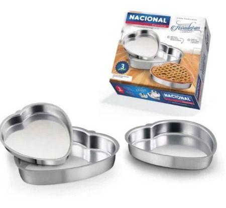 Conjunto de assadeiras coração n1 a 3 - nacional Imagem de Conjunto de assadeiras coração n1 a 3 - nacional