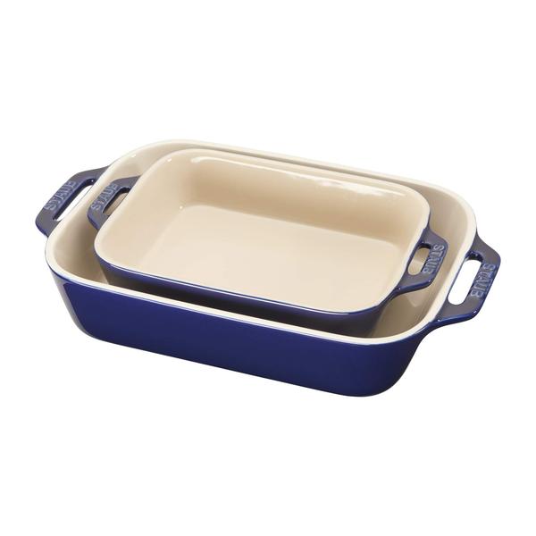 Imagem de Conjunto de assadeiras Staub Ceramic Retangular Azul Escuro, 2 unidades