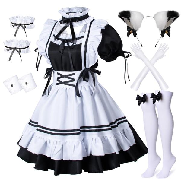 Imagem de Conjunto de avental de empregada doméstica francesa de anime Wannsee, traje de cosplay, Lolita