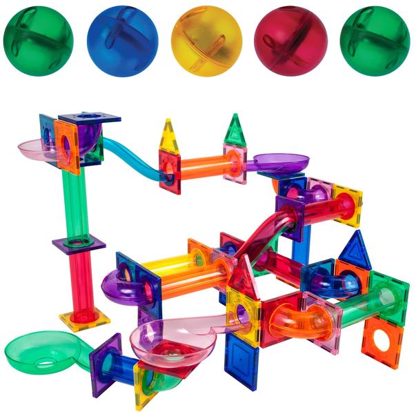 Imagem de Conjunto de azulejos magnéticos Marble Run Toy PicassoTiles de 100 peças