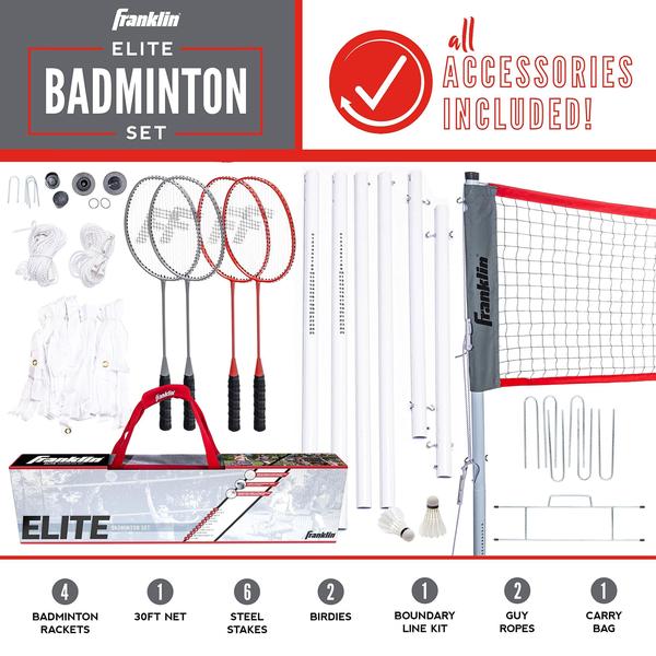 Imagem de Conjunto de Badminton Franklin Sports Elite com Raquetes e Acessórios