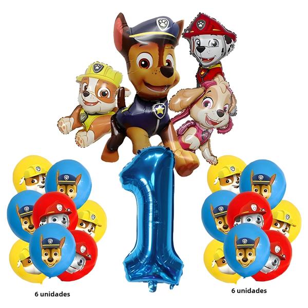 Imagem de Conjunto de Balões da Patrulha Paw Patrol - 17 Peças para Festa de Aniversário