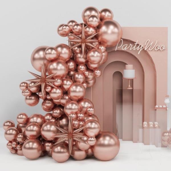 Imagem de Conjunto de balões PartyWoo Metallic Rose Gold 110 unidades para Garland