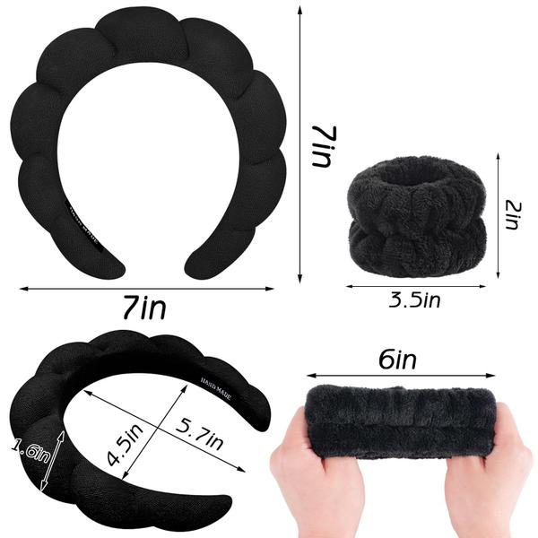 Imagem de Conjunto de bandanas e pulseiras de spa Zkptops para mulheres pretas