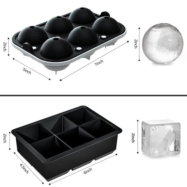 Imagem de Conjunto de bandejas de cubos de gelo Rottay Sphere Ice Ball e Square Ice Cube