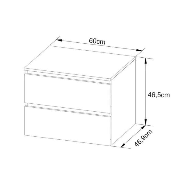 Imagem de Conjunto de Banheiro Armário c/ Espelho BN3602 80cm e Balcão Suspenso BN3607 s/ Cuba Pia 60cm cor Branco - Tecno Mobili