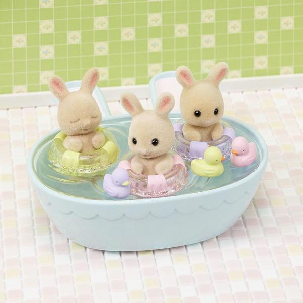 Imagem de Conjunto de banho para bebês Toy Calico Critters Triplets com acessórios