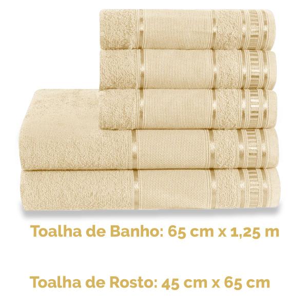 Imagem de Conjunto de Banho Premium 5 Peças 100% Algodão Ultra Absorção