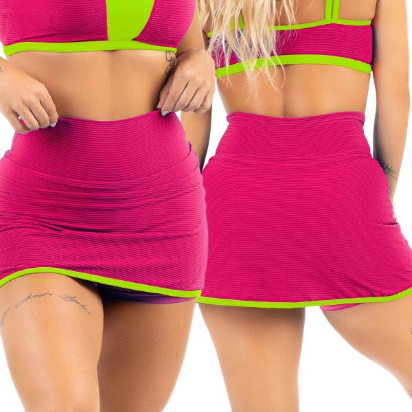 Imagem de Conjunto De Beach Tenis Fitness Short Saia Top Com Bojo 2024