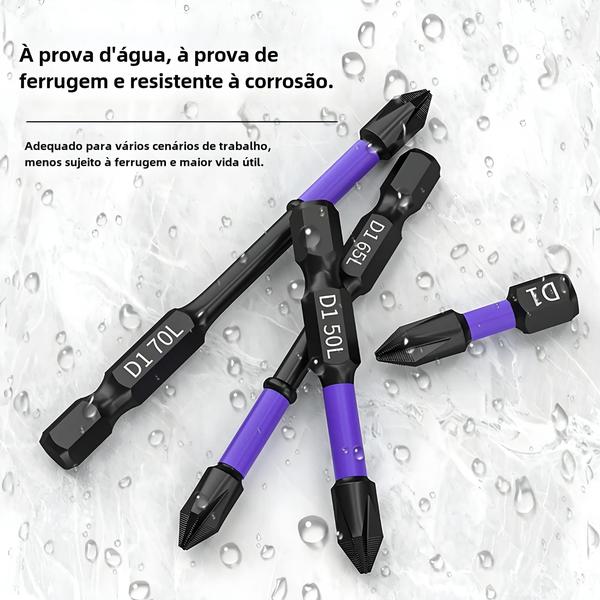 Imagem de Conjunto de Bits de Chave de Fenda Cruzada Magnética Ph2 - 10/20 Peças - Broca de Impacto