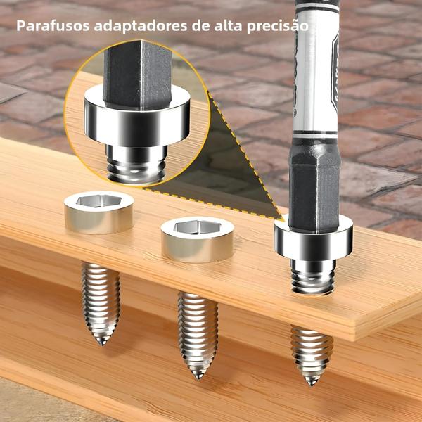 Imagem de Conjunto de Bits de Chave de Fenda Magnéticos - Cabeças Cruzadas, Hexagonais e Torx