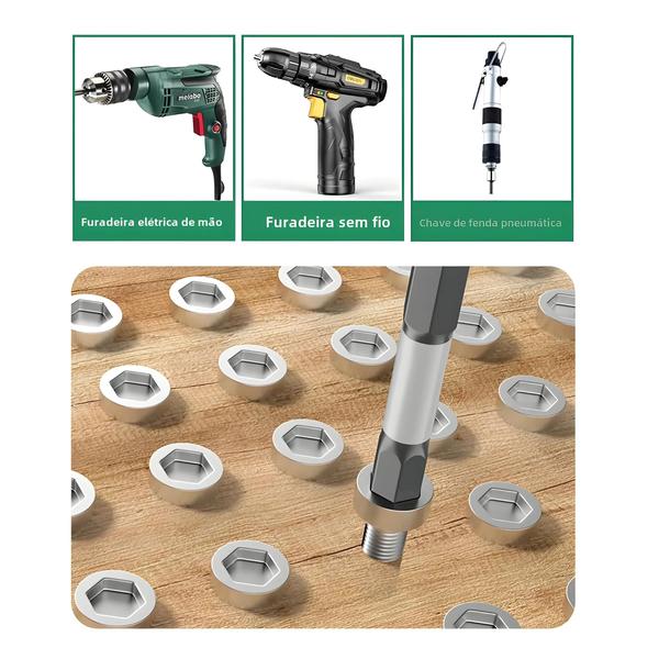 Imagem de Conjunto de Bits de Chave de Fenda Magnéticos - Cabeças Cruzadas, Hexagonais e Torx