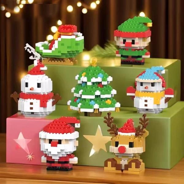 Imagem de Conjunto De Blocos De Construção De Natal Papai Noel Boneco De Neve Elk Árvore Micro Tijolo