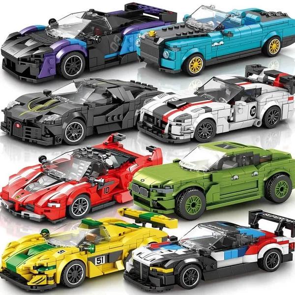 Imagem de Conjunto de Blocos de Construção de Supercarros de Corrida - Brinquedo para Crianças