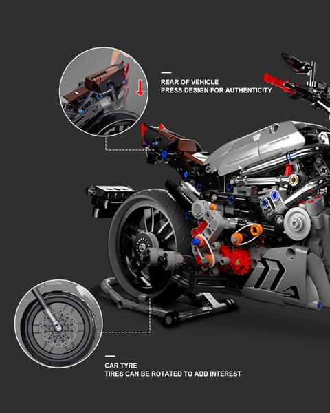 Imagem de Conjunto de blocos de construção DoVob Motorcycle 827 peças com manual