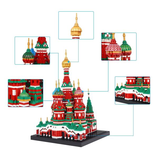 Conjunto de blocos de construção Geniteen Saint Basil's Cathedral 4300 unidades Imagem de Conjunto de blocos de construção Geniteen Saint Basil's Cathedral 4300 unidades