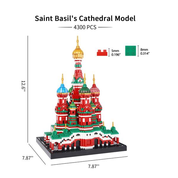 Conjunto de blocos de construção Geniteen Saint Basil's Cathedral 4300 unidades Imagem de Conjunto de blocos de construção Geniteen Saint Basil's Cathedral 4300 unidades