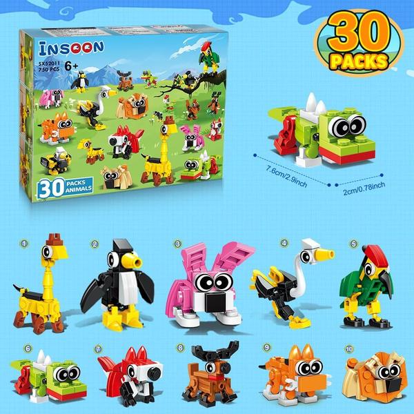 Conjunto de blocos de construção INSOON, pacote de 30 com 750 unidades de animais de 6 a 12 anos ou mais Imagem de Conjunto de blocos de construção INSOON, pacote de 30 com 750 unidades de animais de 6 a 12 anos ou mais