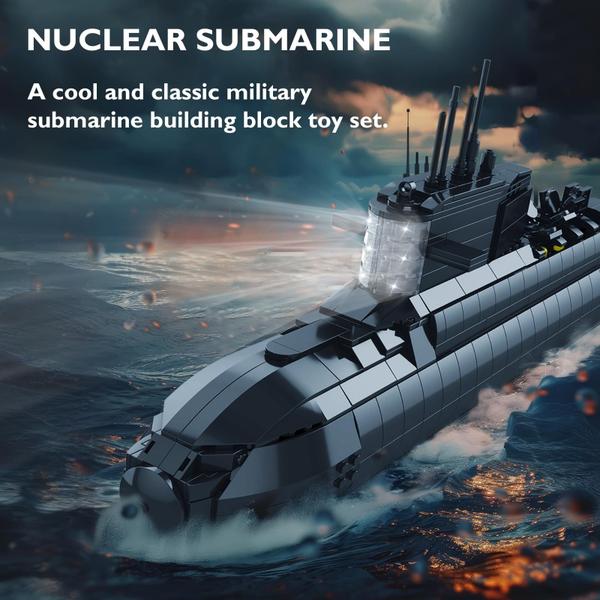 Imagem de Conjunto de blocos de construção JMBricklayer Nuclear Submarine com luzes