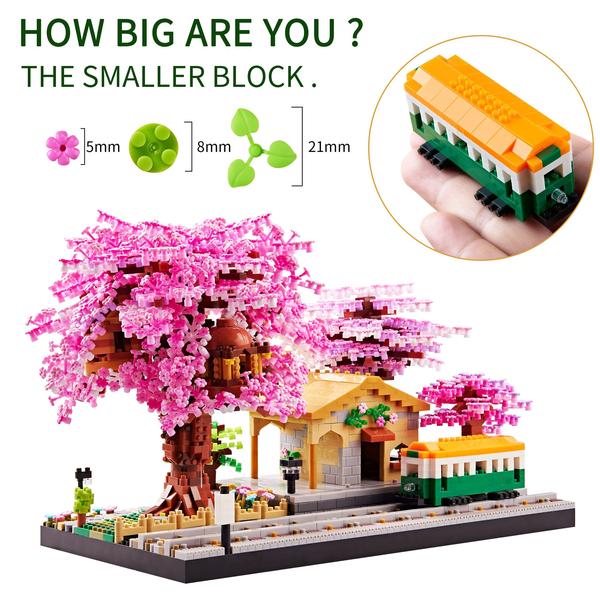 Imagem de Conjunto de blocos de construção LUKHANG Japanese Cherry Blossom Train