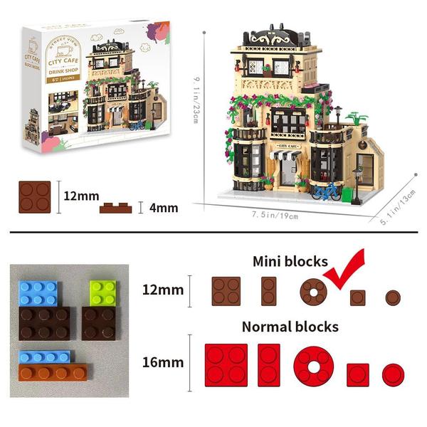 Imagem de Conjunto de blocos de construção MindBox City Cafe com 1413 unidades para mais de 14 anos