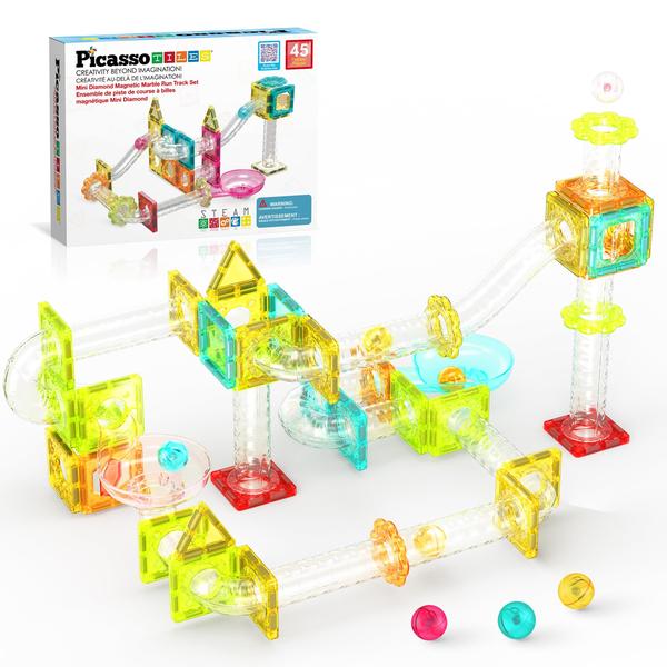 Imagem de Conjunto de blocos de construção PicassoTiles Magnet Tiles PTMG45 3+