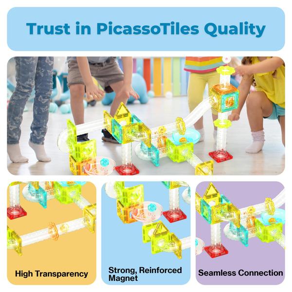 Imagem de Conjunto de blocos de construção PicassoTiles Magnet Tiles PTMG45 3+