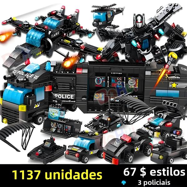 Imagem de Conjunto de Blocos de Construção SWAT - Brinquedo DIY para Meninos - Delegacia de Polícia Militar