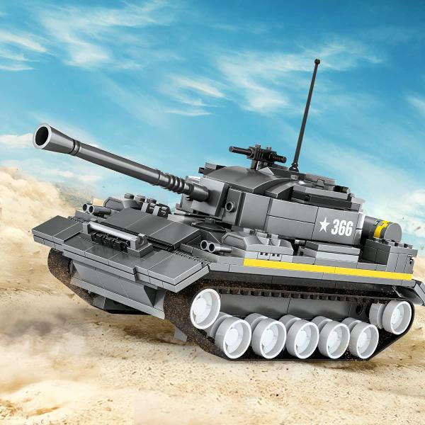 Conjunto de blocos de construção: tanque militar, 340 unidades, forças armadas, mais de 10 anos - Apostrophe Games Imagem de Conjunto de blocos de construção: tanque militar, 340 unidades, forças armadas, mais de 10 anos