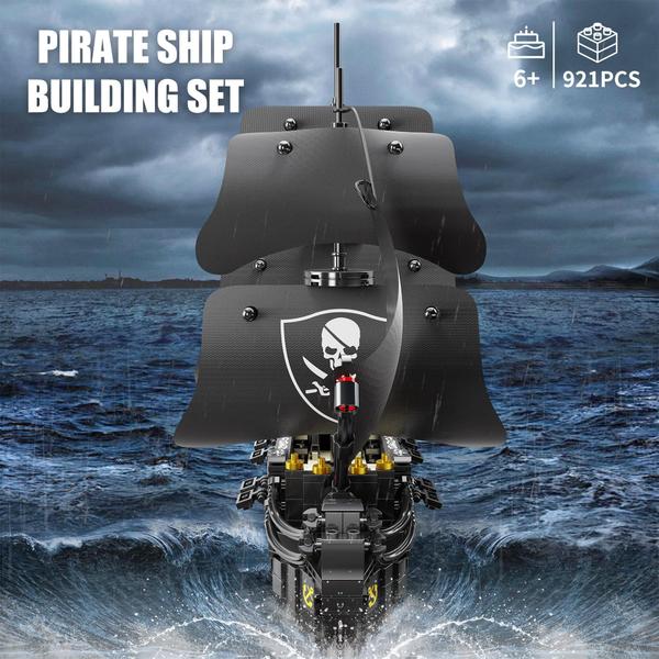 Imagem de Conjunto de blocos de construção TYCOLE Pirate Ship Black Pearl 921 unidades