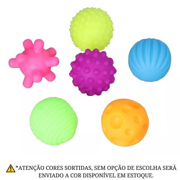 Imagem de Conjunto De Bolas 6 Peças Texturizadas Para Bebês com Som 949 - Shiny toys