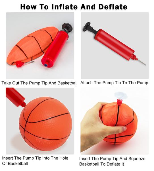 Conjunto de bolas esportivas Hymaz para crianças com bomba de ar, futebol e basquete Imagem de Conjunto de bolas esportivas Hymaz para crianças com bomba de ar, futebol e basquete