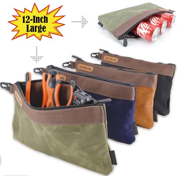 Imagem de Conjunto de bolsas de ferramentas WELKINLAND Heavy-Duty Canvas, impermeável, 4 unidades