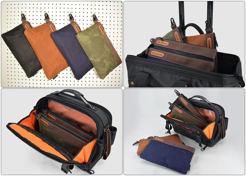 Imagem de Conjunto de bolsas de ferramentas WELKINLAND Heavy-Duty Canvas, impermeável, 4 unidades