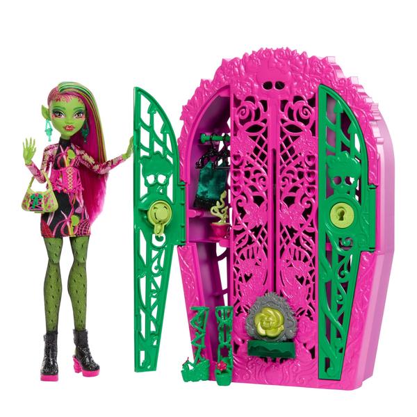 Imagem de Conjunto de bonecas e acessórios Monster High Skulltimate Secrets, Garden Mysteries Venus McFlytrap com armário Reveal e mais de 19 surpresas para festas de chá, como roupas