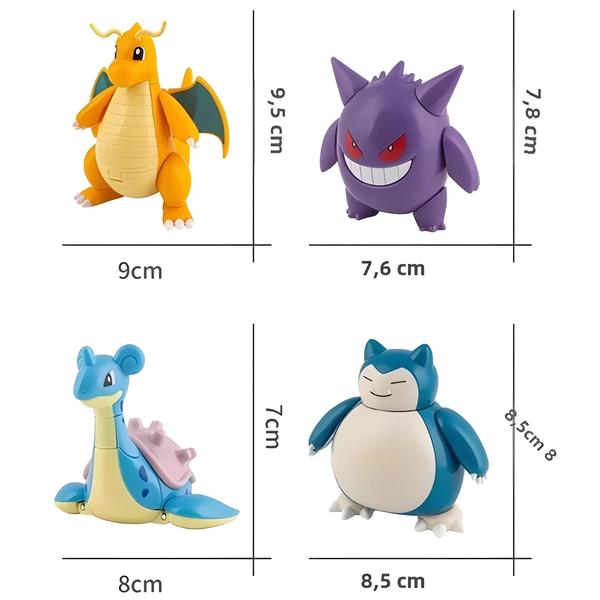 Imagem de Conjunto de Bonecos Pokémon - Pikachu, Gengar, Dragonite, Snorlax e Lapras