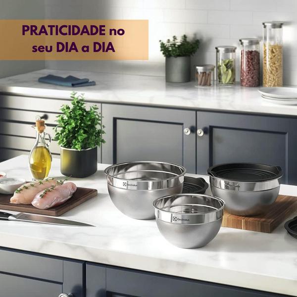 Imagem de conjunto de bowl inox Electrolux cjbowls grande para salada