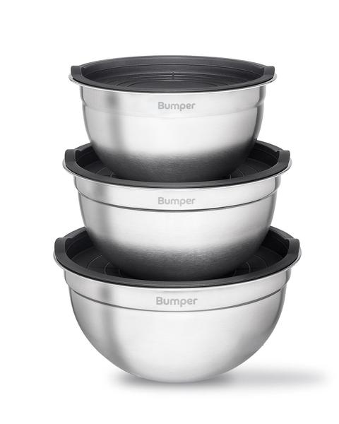Conjunto de Bowls Bumper em Inox com Tampa Hermética Kit Tigelas Multiuso Cozinha - Bumper Magazine Conjunto de Bowls Bumper em Inox com Tampa Hermética Kit Tigelas Multiuso Cozinha - Bumper Magazine